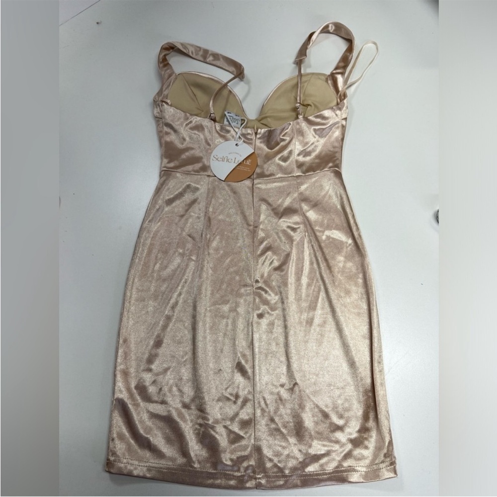 Selfie Leslie Bodycon Bustier Mini Dress in Champagne Size XS NEW With Tag - Picture 4 of 12